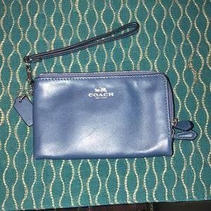 Blue Coach wristlet